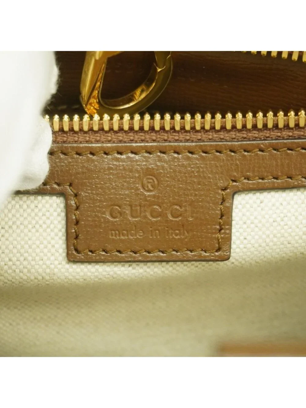Gucci Tote GG Supreme Brown Gold 2-Way